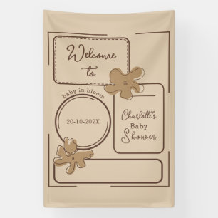 Lona Notas de flores de estilo minimalista para baby sh