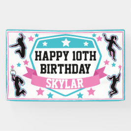 Lona Novenas guerreras Ninja Fiesta de cumpleaños rosad