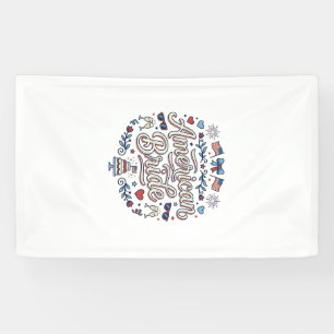 Lona Novia Americana Diseño Vectorial de Boda Patriótic