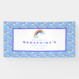 Lona Nube de lluvia arcoiris Baby Shower