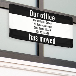 Lona Nuestra oficina ha movido la Invitación en blanco