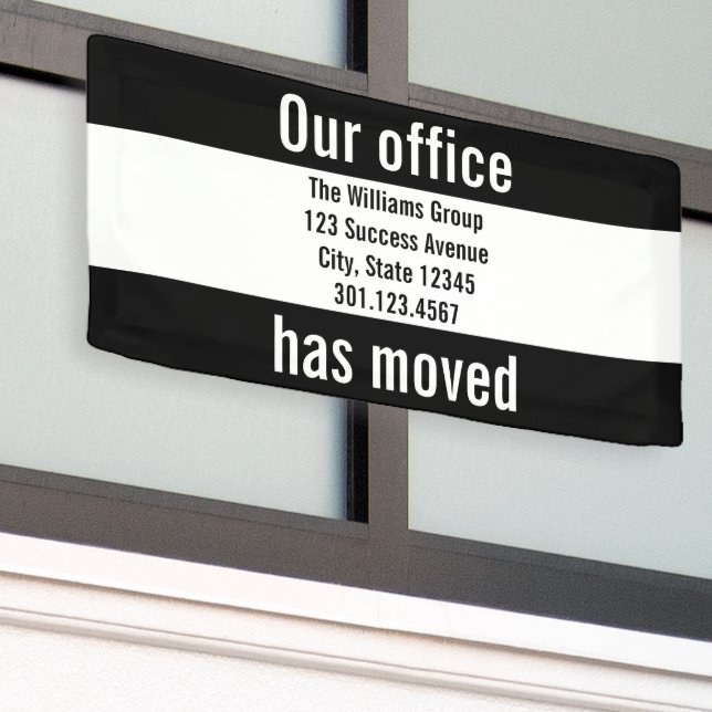 Lona Nuestra oficina ha movido la Invitación en blanco  (Edificio exterior)