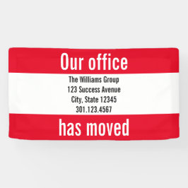 Lona Nuestra oficina ha movido la Invitación roja y bla