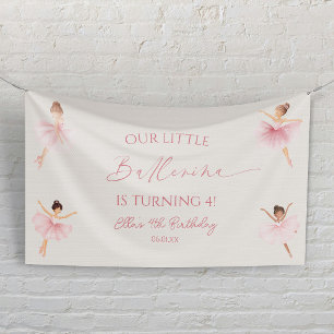 Lona Nuestra Pequeña Bailarina Cumpleaños de Ballet Ros