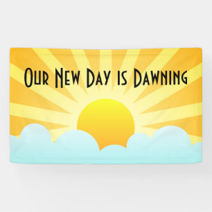 Lona Nuestro nuevo día está amaneciendo