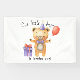 Lona Nuestro Osito cumple un año Fiesta de cumpleaños i