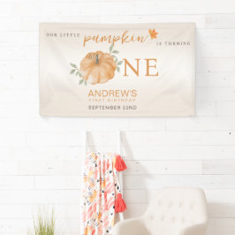 Lona Nuestro pequeño calabaza Otoño Otoño Primer cumple