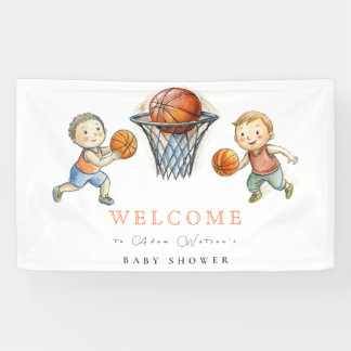Lona Nuestro pequeño campeón de Basketball Baby Shower