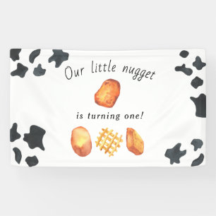 Lona Nuestro pequeño nugget cumple un año Fiesta de cum