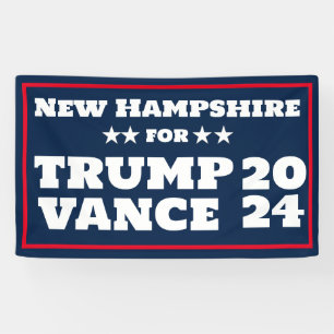 Lona Nuevo Hampshire para la bandera Trump Vance 2024