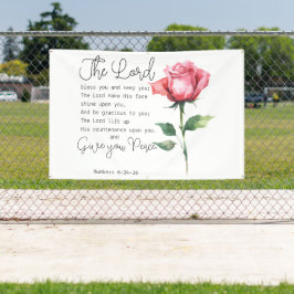 Lona Números 6:24-26 El Señor te bendiga la flor Rosa