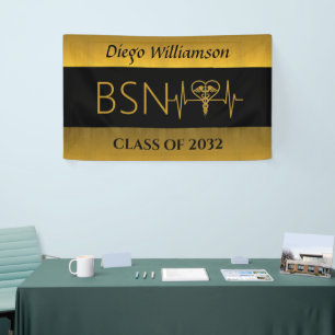 Lona NURSE BSN RN LPN Graduación Faux Gold personalizad