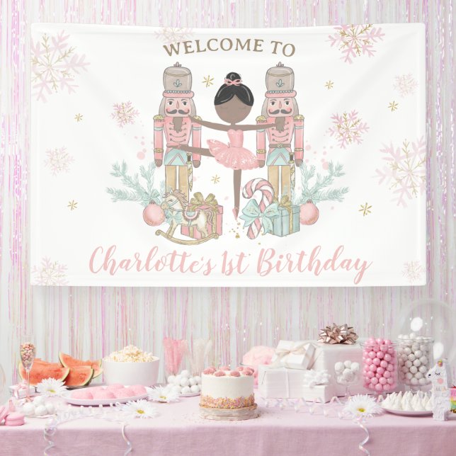 Lona Nutcracker Winter Onederland 1st Birthday Backdrop (Fiesta)
