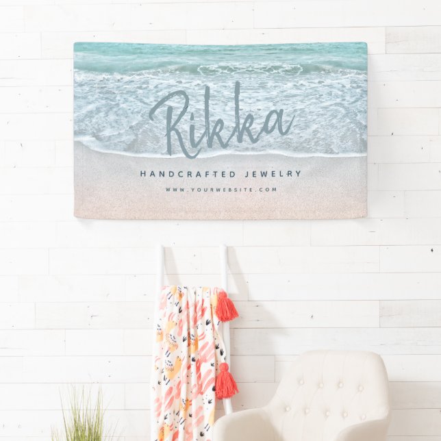 Lona Océano tropical y Sandy Beach Joyería (In situ)