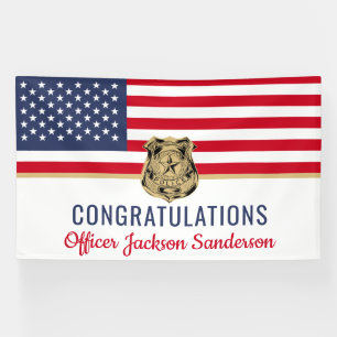 Lona Oficial de policía Bandera estadounidense de Jubil
