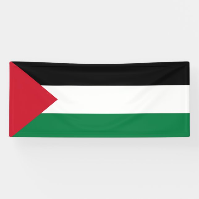 Lona oficialmente bandera del Estado de Palestina (Horizontal)