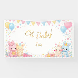 Lona Oh Baby, Cute Bunny Pastel Gender Neutral Shower 