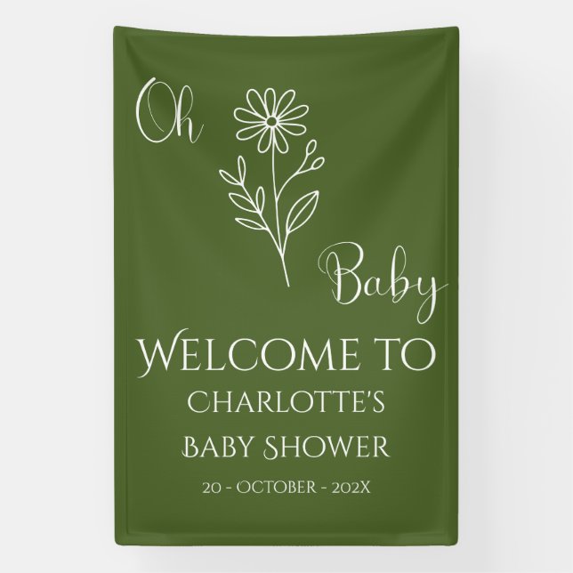 Lona Oh Baby Minimalist Wildflower Baby Shower (Vertical)