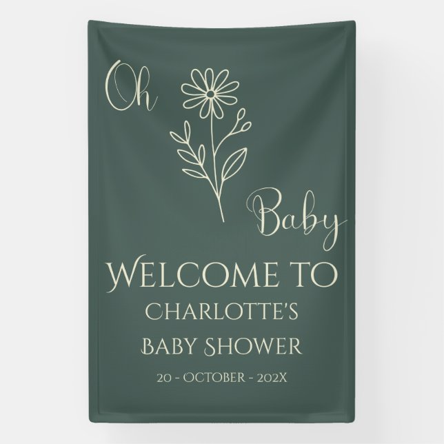 Lona Oh Baby Minimalist Wildflower Baby Shower (Vertical)