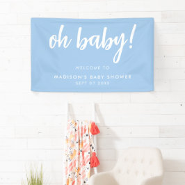 Lona Oh Baby Modern Elegant Blue Baby Shower