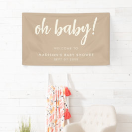 Lona Oh Baby Modern Elegant Tan Baby Shower