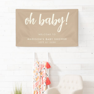 Lona Oh Baby Modern Elegant Tan Baby Shower
