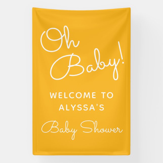 Lona Oh Baby Modern Minimal Yellow Summer Baby Shower (Vertical)