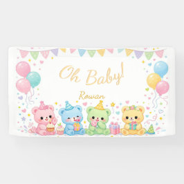 Lona Oh Baby Neutral Cute Bunny Pastel Baby Shower