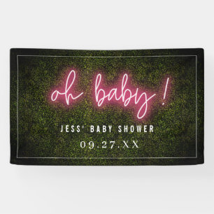 Lona Oh Baby Pink Neon Boxwood Baby Shower