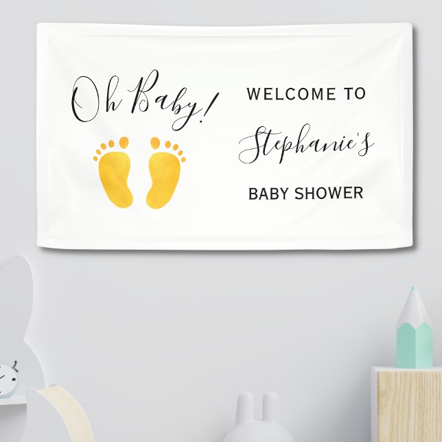 Lona Oh Baby Yellow Welcome Baby Shower (Subido por el creador)