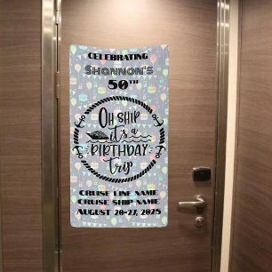 Lona Oh Barco es una puerta de crucero de cumpleaños
