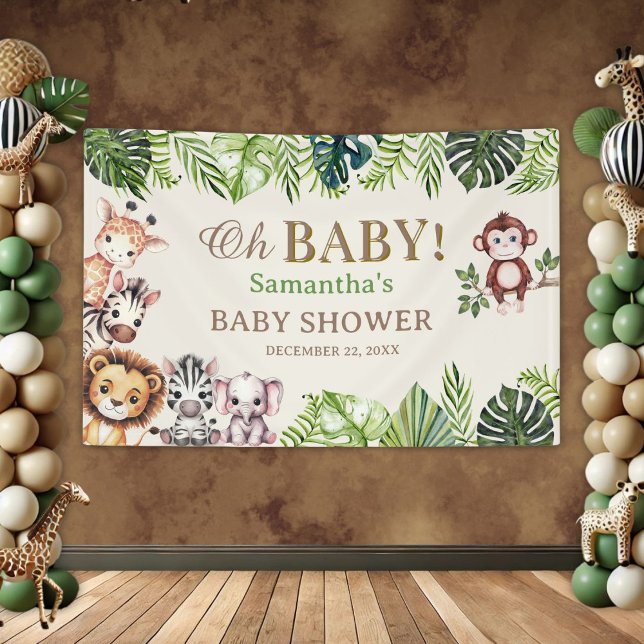 Lona Oh Bebé Bandera de Baby Shower Jungle Safari Bebé (Subido por el creador)