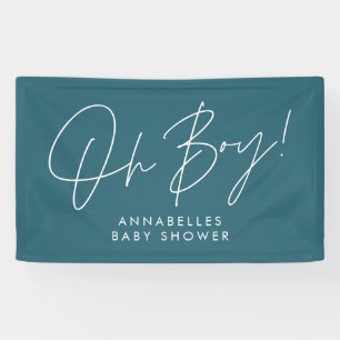 Lona oh Boy baby showscript moderno azul verde azulado