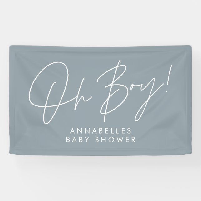 Lona oh Boy baby showscript moderno bebé elegante (Horizontal)