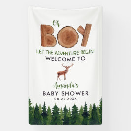 Lona Oh Boy - Bienvenida Rustic Boy Woodland Baby Showe