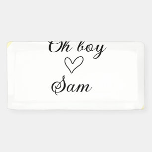 Lona oh chico agregar nombre baby shower niños texto co