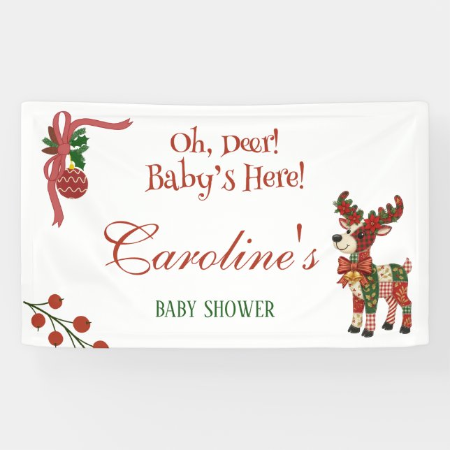 Lona Oh, Deer! Baby’s Here! – Christmas Baby Shower (Horizontal)