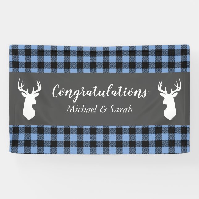 Lona Oh Deer Baby Shower Blue Boy (Horizontal)