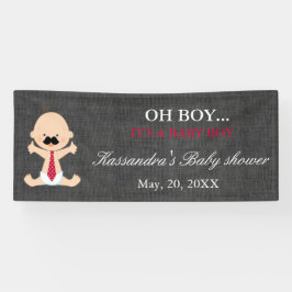 Lona ¡OH! Pequeña bandera de la ducha del bebé del