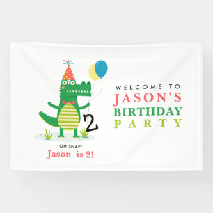 Lona Oh Snap Cute Alligator en Swamp Kids Cumpleaños