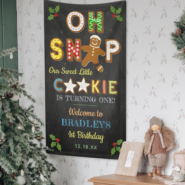 Lona Oh Snap! Gingerbread Cookie Any Age Birthday (Subido por el creador)
