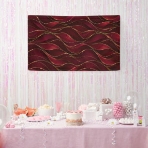 Lona Olas de mármol rojo burgundy elegantes con acento 