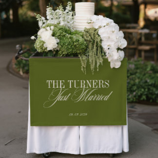 Lona Olive Green Recién Casados Vinilo Boda