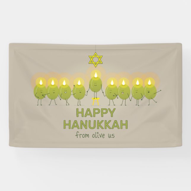 Lona Olive Hanukkah Menorah (Horizontal)