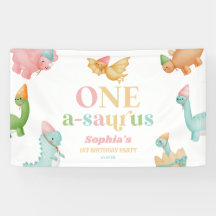 One A-Saurus Dinosaur Primera Fiesta de Cumpleaños