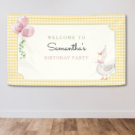 Lona One Silly Goose Pink and Gingham Birthday Banner
