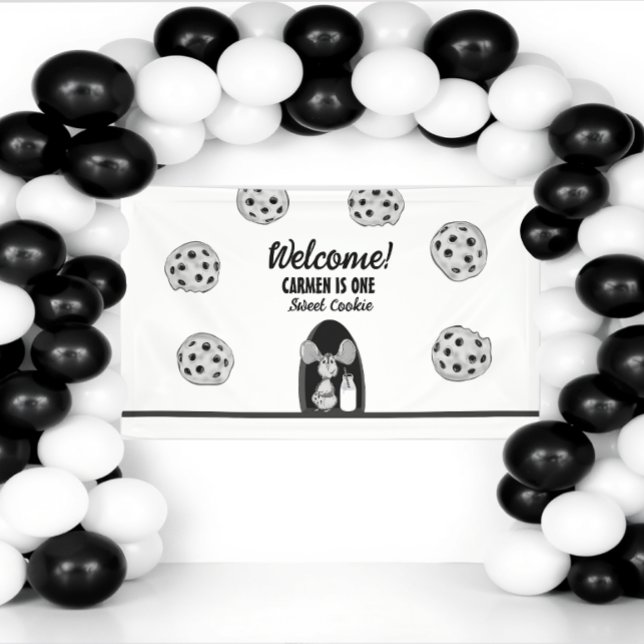 Lona One Sweet Cookie Mouse First Birthday (Subido por el creador)