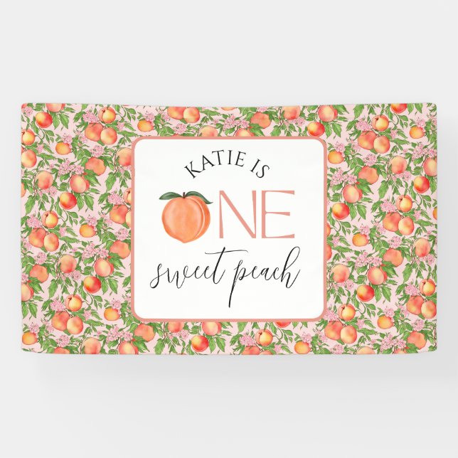 Lona One Sweet Peach First Birthday (Horizontal)