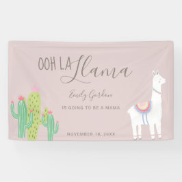 Lona Ooh La Llama Baby Shower Suculenta gris claro