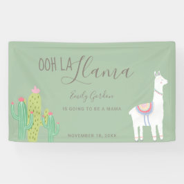 Lona Ooh La Llama Baby Shower Suculta a la Cuta Verde